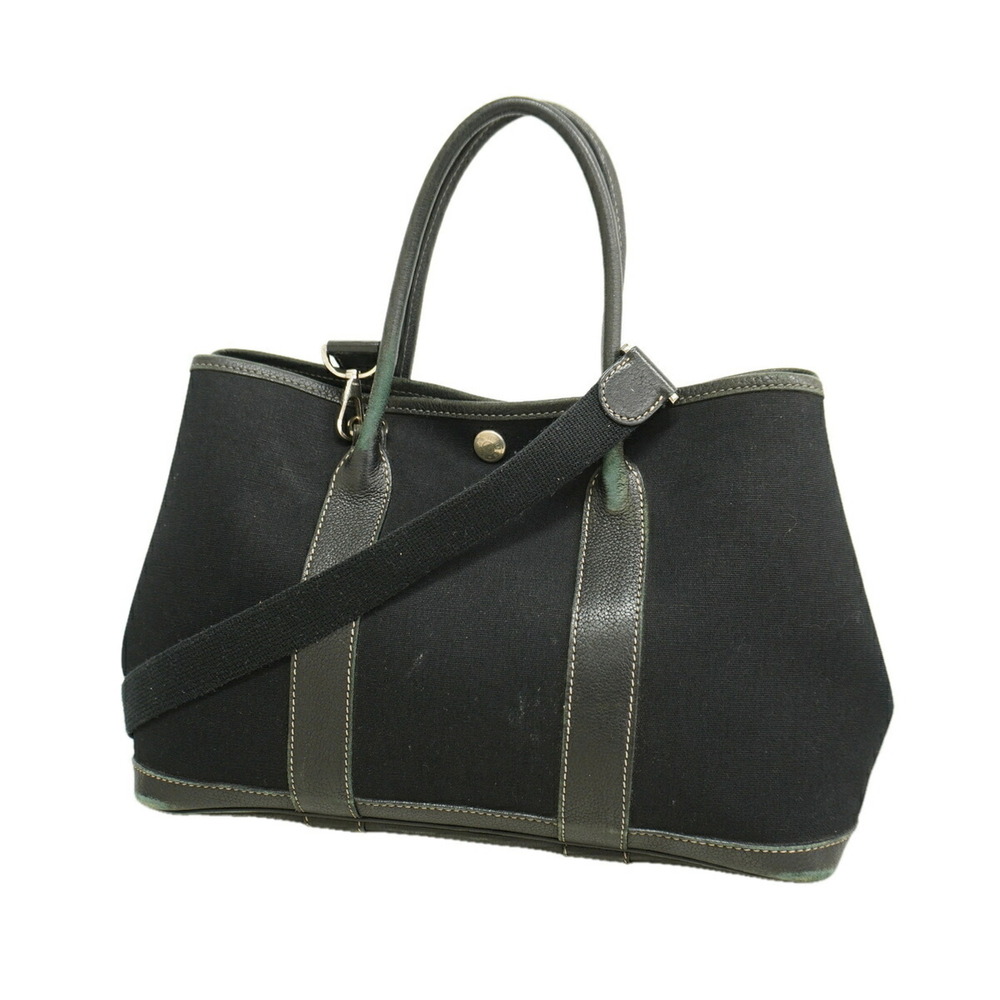 Hermes Garden TPM Toile Officier Black Tote Bag (□H stamp) 2-way bag for women